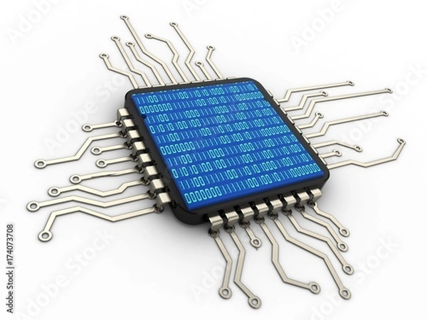 Obraz 3d computer chip