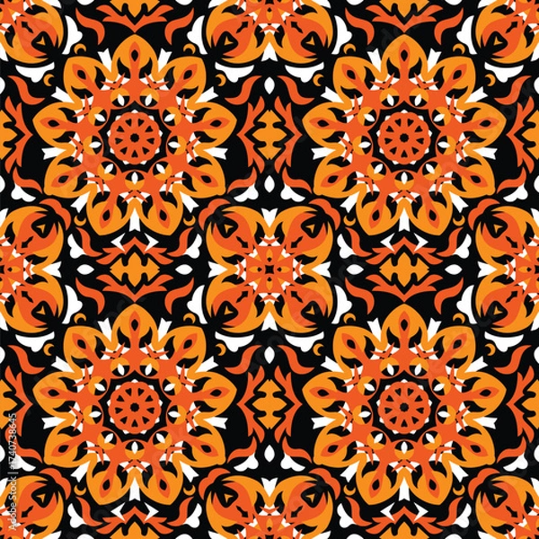 Obraz Autumn themed abstract floral pattern
