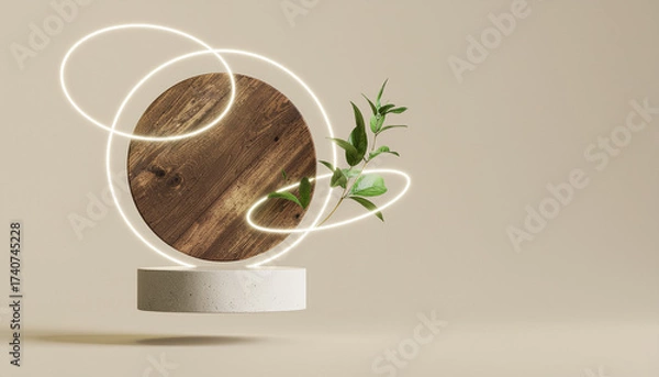 Fototapeta Nature and Concrete Base Abstract Geometry with Soft Lighting