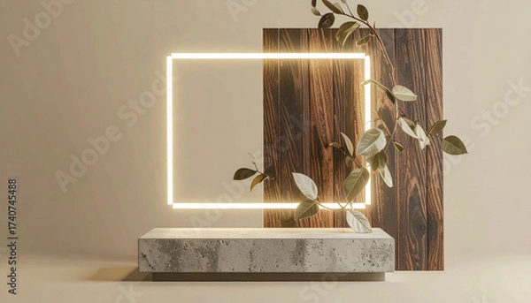 Fototapeta Nature and Concrete Base Abstract Geometry with Soft Lighting