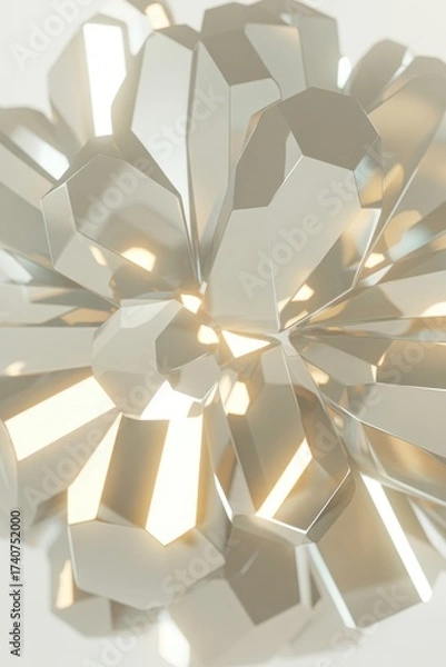 Fototapeta Abstract Geometric Structure Background Glossy Facets Creating Modern Design Light Reflection on Polygonal Surfaces