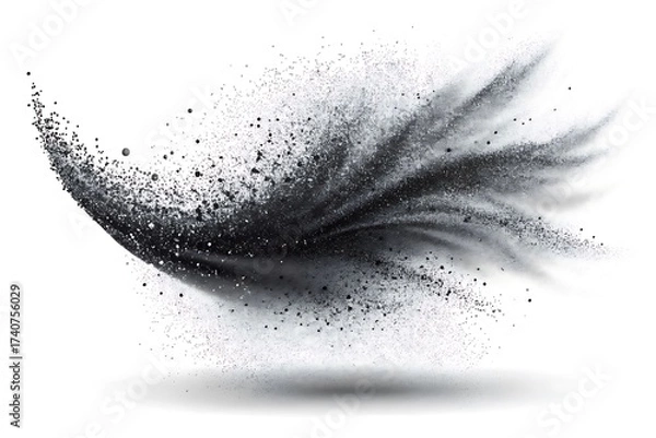 Fototapeta Black and white image of a cloud of dust