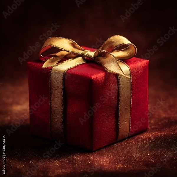 Fototapeta gift box on red background