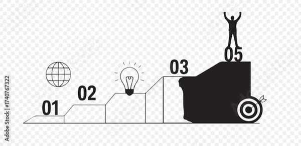 Obraz Business Strategy Progress Achievement Infographic