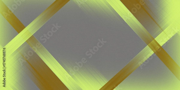 Fototapeta Modern gold yellow diagonal stripe overlay on gray background with smooth grainy noise texture and glowing blur