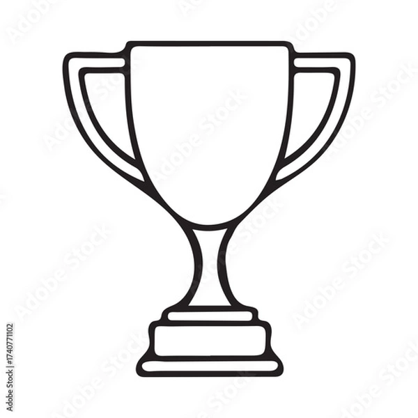 Fototapeta Illustration of a trophy isolated on white background for winning or award