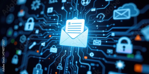 Obraz Email iso 27001 security digital data protection encryption Email security with iso 27001