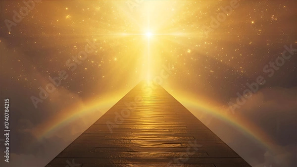 Obraz 天へと続く黄金色の道
