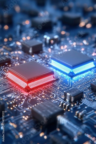 Obraz Semiconductor component, Information technology, High-speed microchip,