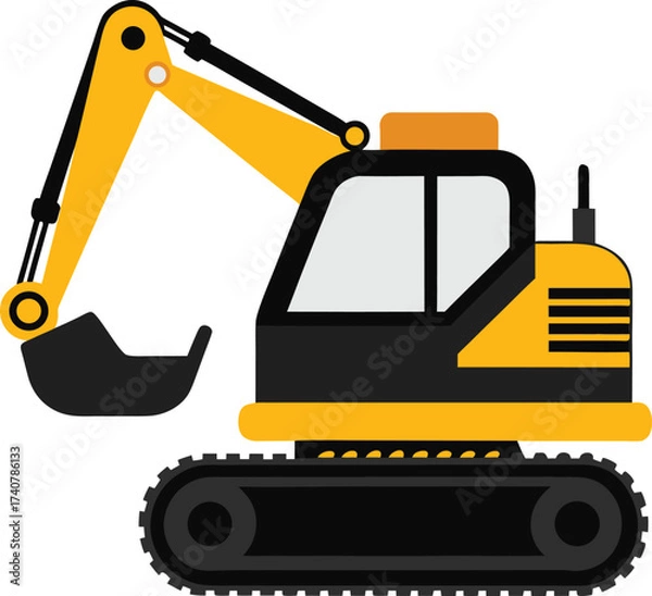 Obraz Excavator Silhouette Vector