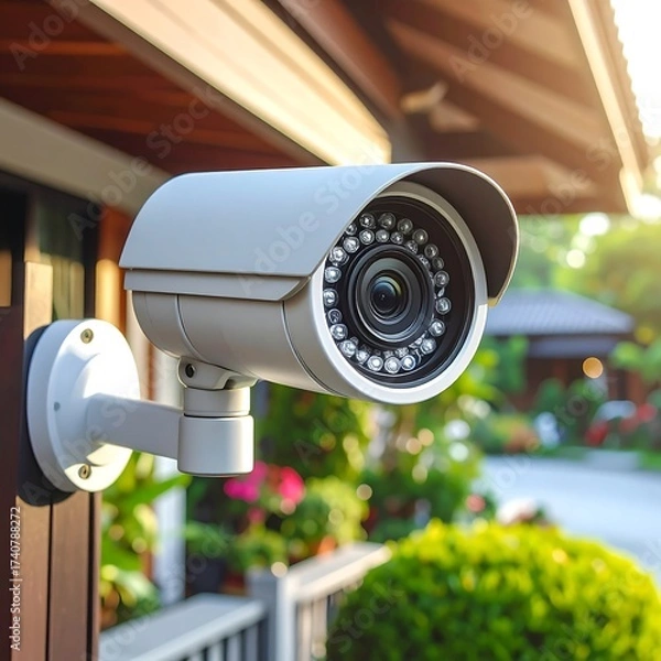 Obraz Outdoor Security Camera Protecting Home and Property.