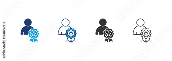 Fototapeta Qualification Icon Set Multiple Style Collection