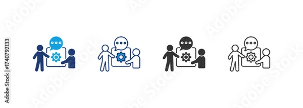 Fototapeta Mentor Icon Set Multiple Style Collection