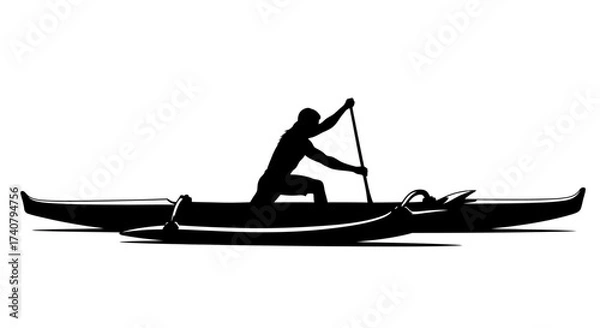 Obraz silhouette paddling action