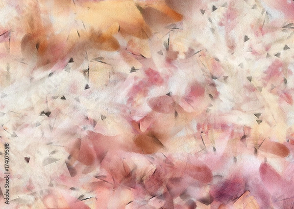 Fototapeta Abstract texture. Floral background. Painted on canvas watercolor artwork. Digital hand drawn art. Modern artistic work. Good for printed pictures, design postcard, posters and wallpapers.