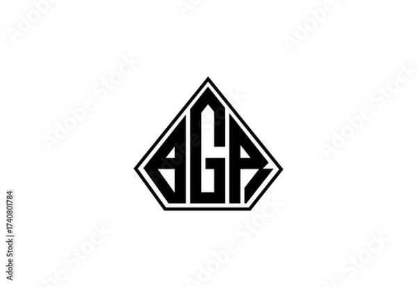 Fototapeta BGR Custom Monogram Logo Design.