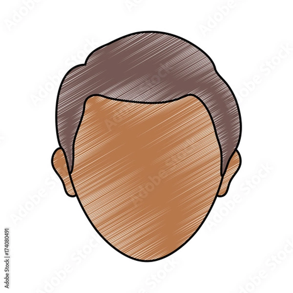 Obraz colored   man  head  doodle over white  background vector  illustration 