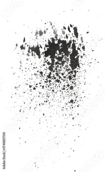 Fototapeta Abstract Grunge Texture with Ink Blotches Against Gray Background