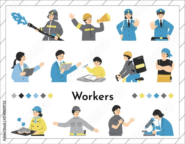 Fototapeta 様々な職業の人達