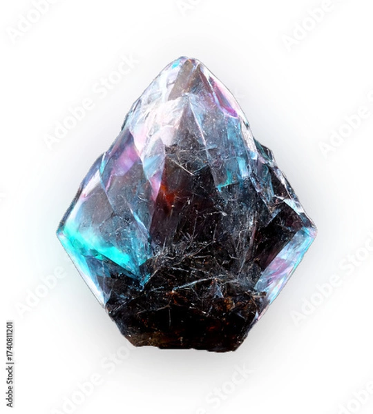 Fototapeta Abstract Digital Illustration of a Crystalline Structure with a Gradient Background and Highlighting