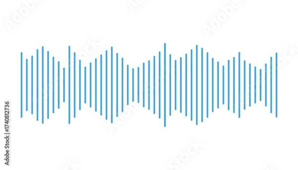 Fototapeta Music sound sign. future technology concept. voice assistant and voice recognition. voice recording microphone wave lines for concept