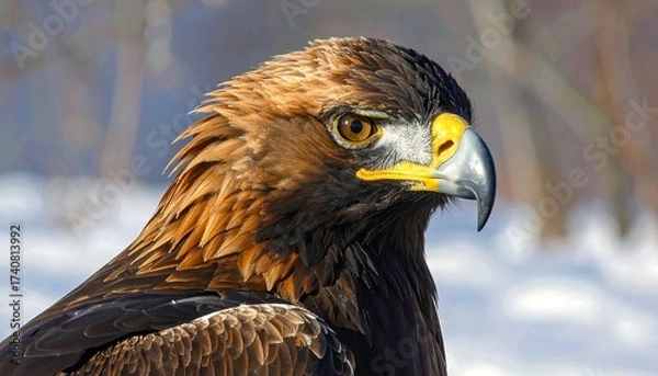 Fototapeta Close-up of a majestic golden eagle, showcasing its striking features