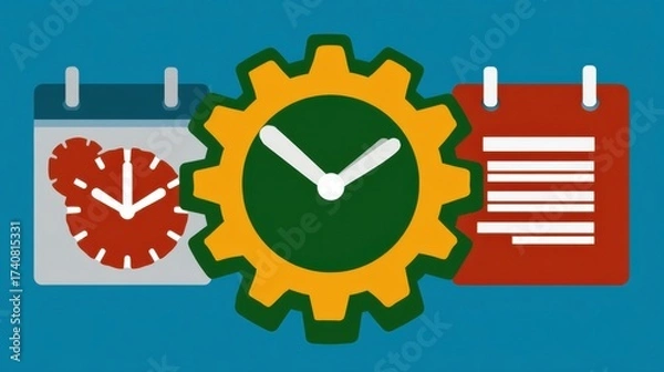 Fototapeta Time management strategies for productivity in the workplace infographic professional environment digital viewpoint
