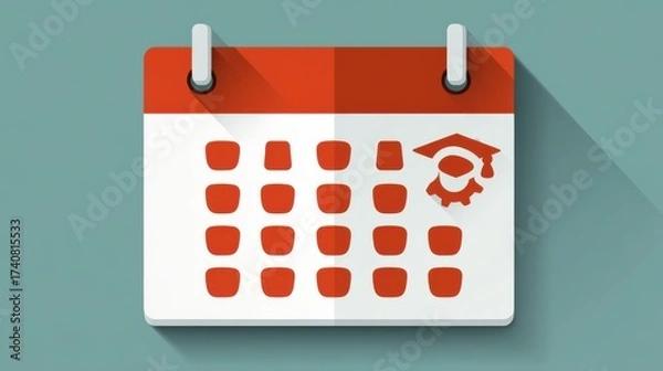 Fototapeta Academic calendar planning for students educational institution graphic design modern environment top-down view time management