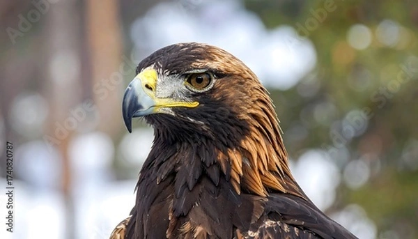 Fototapeta Close-up Portrait of a Majestic Golden Eagle in Nature