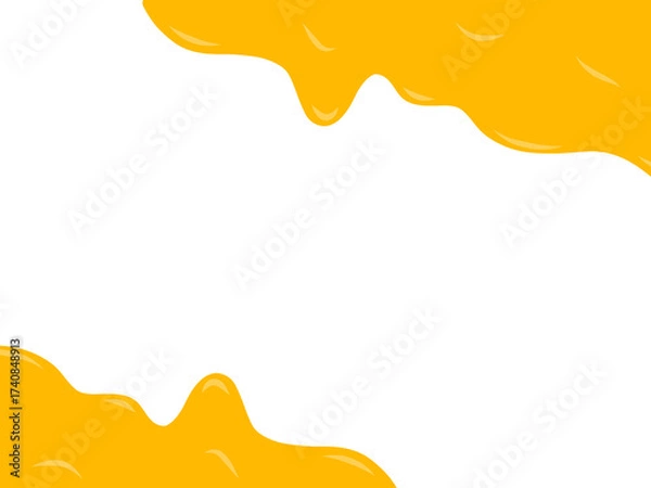 Fototapeta Melted cheese. Flowing honey liquid isolated on white background. Orange juice spalsh on white background
