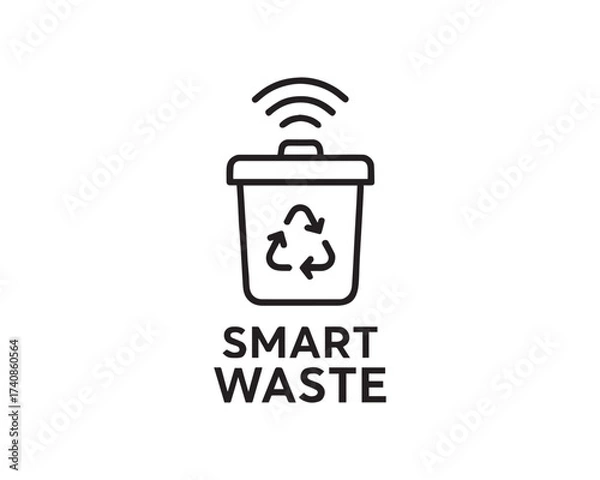Obraz Smart Waste bin icon vector design illustration.