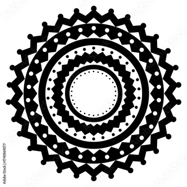Fototapeta Mandala tribal and ethnic fabric, simple geometric pattern elements are best for fabric design and printing.