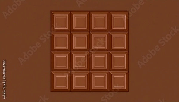 Fototapeta Illustration of a Chocolate Bar in Close-up View on a Brown Background