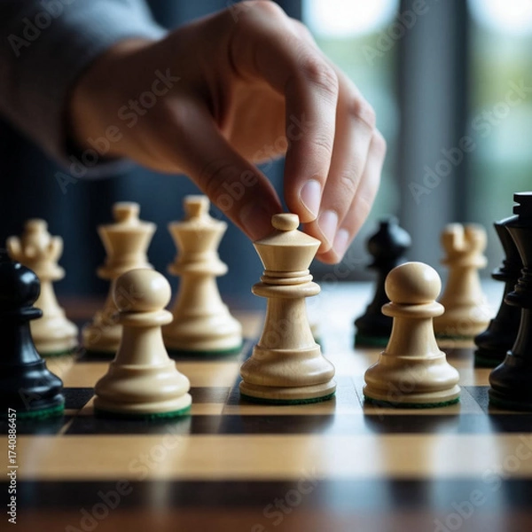 Obraz a hand taking a chess piece