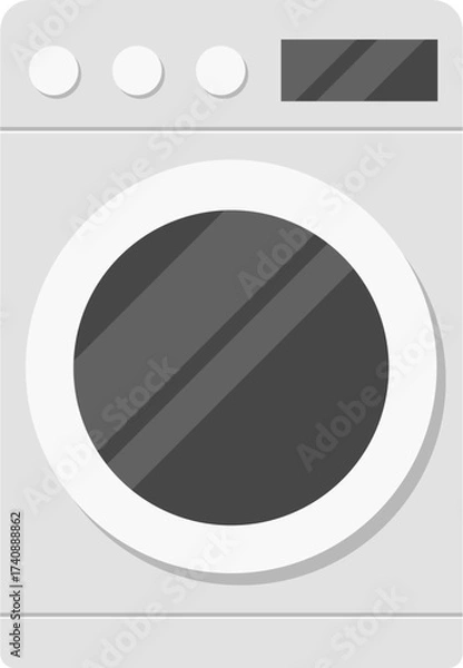 Obraz Modern Front Load Washing Machine Flat Illustration