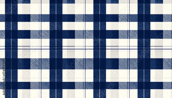 Fototapeta Seamless pattern of minimal navy and white color palette