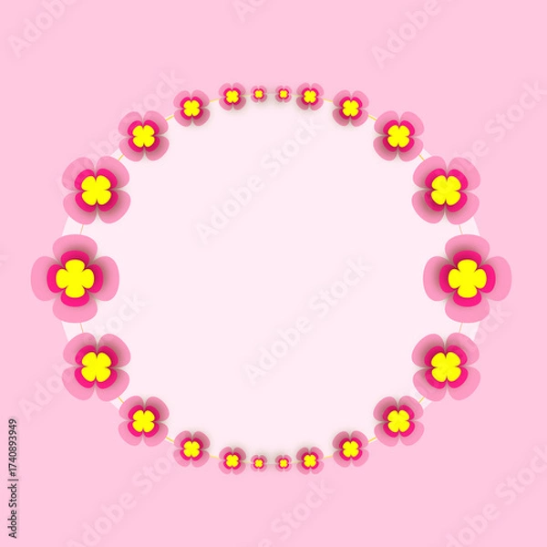 Obraz frame with flowers card design