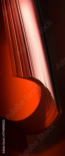 Fototapeta Curved pages of book in darkness