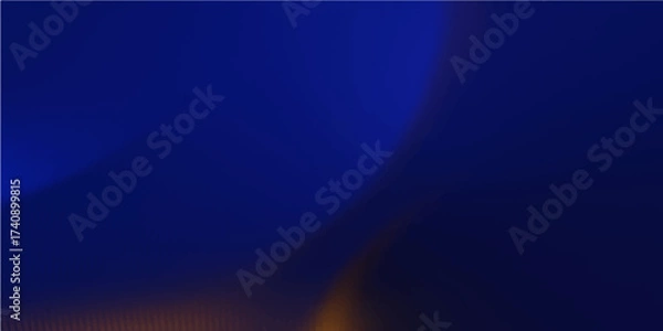 Fototapeta A dark blue abstract background with glowing light and motion lines forms a digital wave design