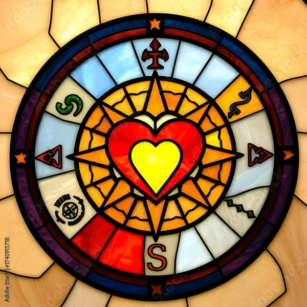 Obraz stained glass :deeper insights, inner richness and true identity.

