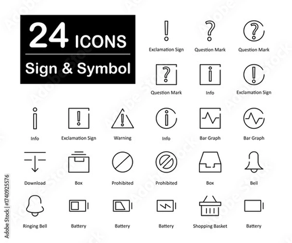 Fototapeta These are 24 beautiful small, pixel perfect electronics sign and symbol vector icons.