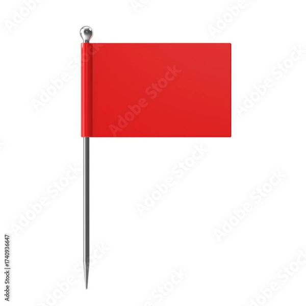 Obraz Red Flag on a Stick Miniature Representation