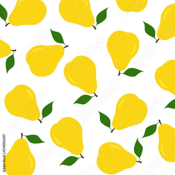Fototapeta hand drawn pear pattern. Pear background. Fruit background. 