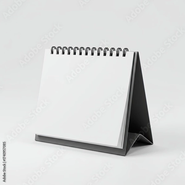 Fototapeta Blank White Desk Calendar on Light Gray Background Mockup