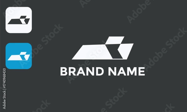 Fototapeta Minimalist Airplane Symbol, Modern Flight Design, Clean Aerospace Logo, Isolated White on Black