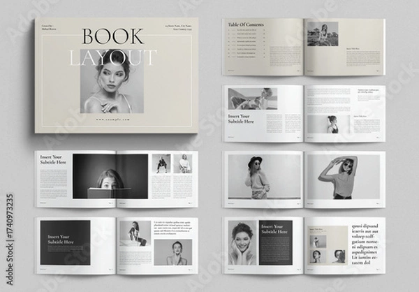 Fototapeta Book Layout Design Template Landscape