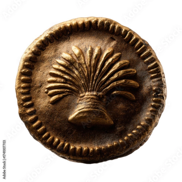 Fototapeta Close-up of a worn, isolated on white background