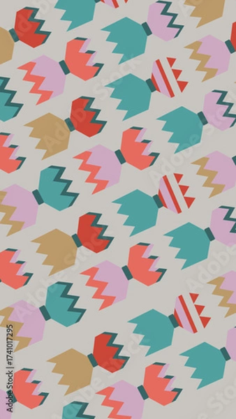 Fototapeta Merry Christmas Seamless Pattern with sweets. Seamless pattern for the wrapping paper.