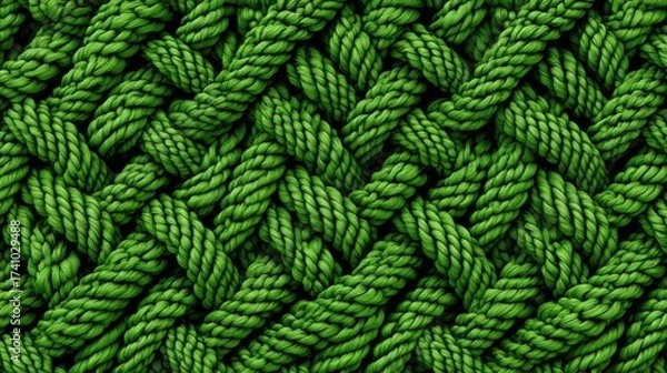 Fototapeta Intricate Green Cable Knit Pattern