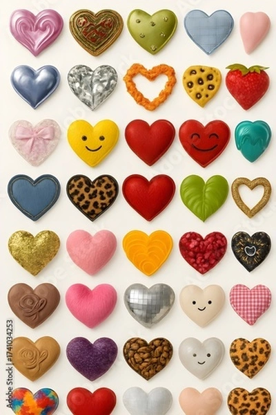 Obraz Aesthetic Hearts Printable Sticker Sheet